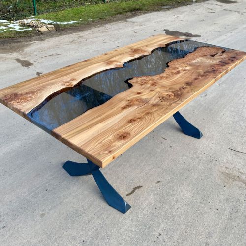 Elm & Smokey Grey River Dining Table