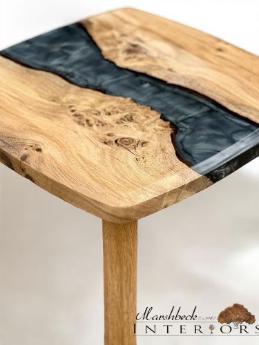Oak & Silver River Side Table