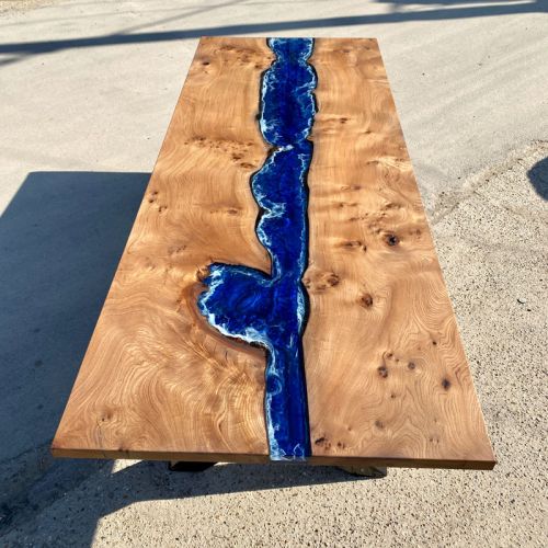 Character Elm Deep Sea Resin Dining Table