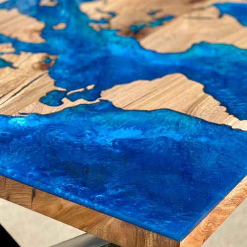 World Map Elm & Resin Coffee Table