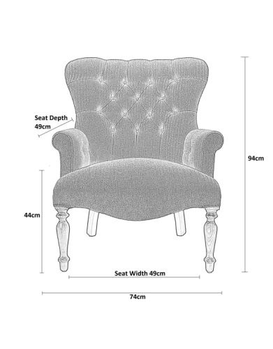 Pewter Herringbone Button-back Occasional Chair