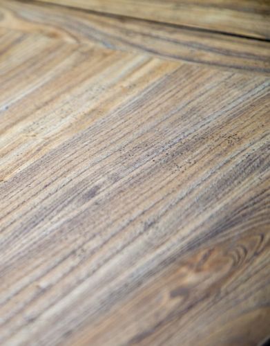 Reclaimed Solid Dark Elm Extending Dining Table