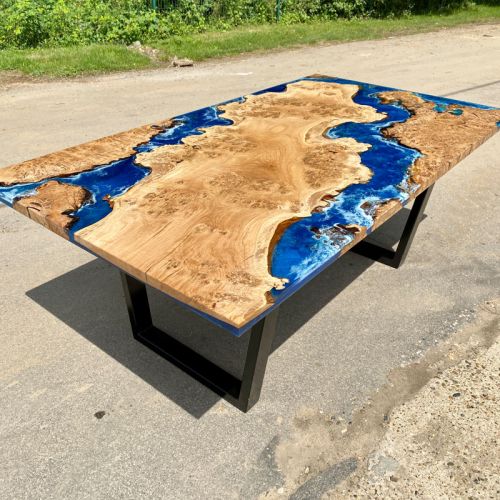 Full Burr Oak Islands Ocean Dining Table