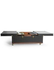 Leather Coffee Table/Bar Cabinet