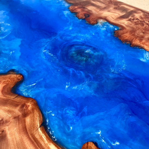 Elm Resin River Whirlpool Dining Table