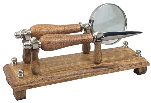 Nickel Magnifying Glass with Paper Knife