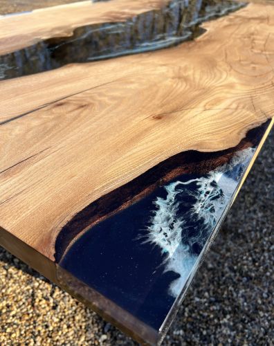 Elm & Midnight Sea River Dining Table