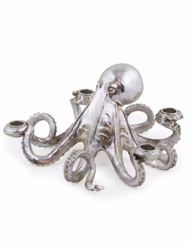Silver Octopus Candle Holder