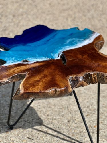 Teak & Ocean Art Coffee Table