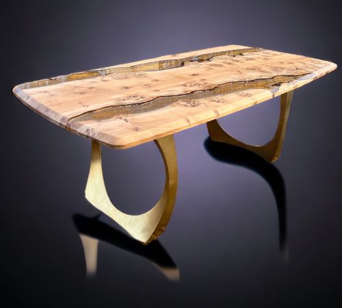 Molten Gold Burr Oak River Dining Table