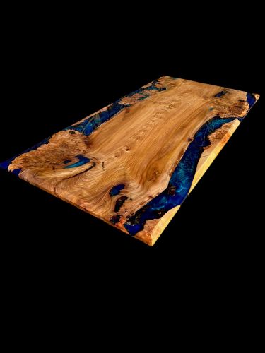 Ancient Elm & Multi Blue River Dining Table