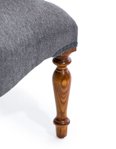 Pewter Herringbone Button-back Occasional Chair