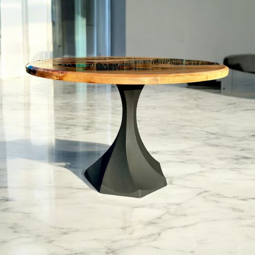Burr Elm Oval River Dining Table