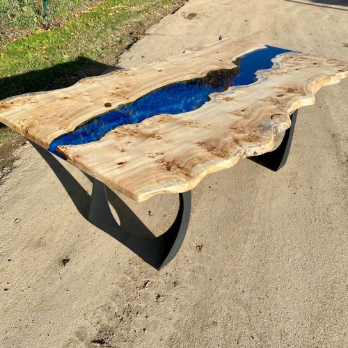 Mappa Burr Live Edge River Dining Table