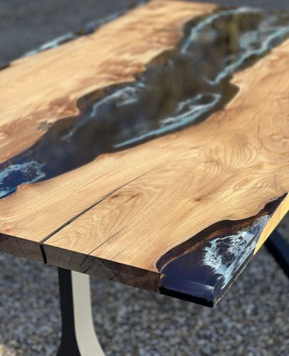 Elm & Midnight Sea River Dining Table