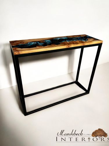 Elm & Deep Sea Resin Console Table