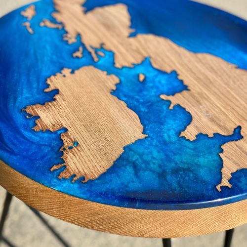 UK & Irelend Map Side Table