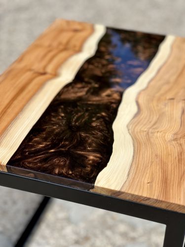 Yew & Bronze River Side Table