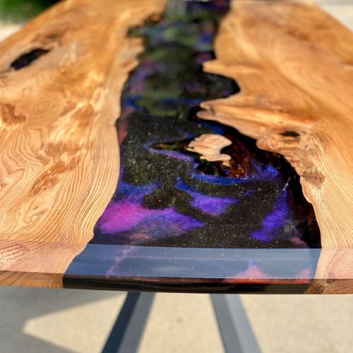 Elm & Resin Galaxy River Dining Table