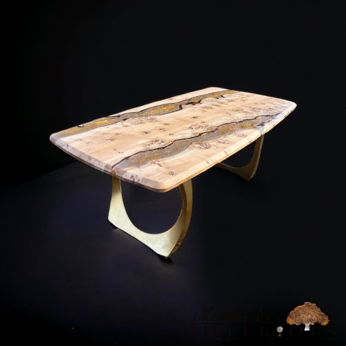 Molten Gold Burr Oak River Dining Table