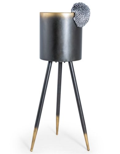 Silver Hanging Hedgehog Pot Decor
