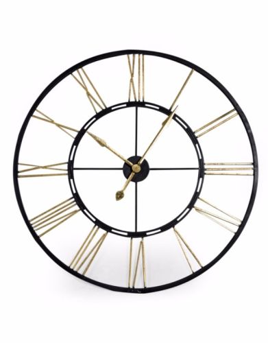 Medium Black Iron Skeleton Wall Clock