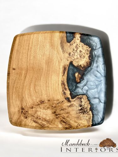 Oak & Silver River Side Table
