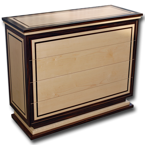 Ebony & Maple Art Deco Style Chest of Drawers