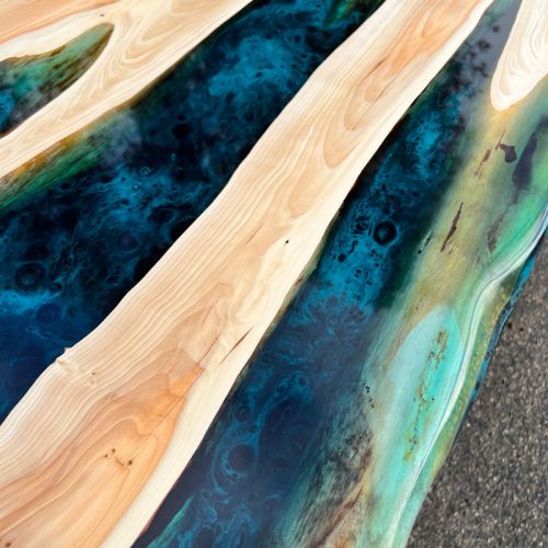 Yew Live Edge River Coffee Table