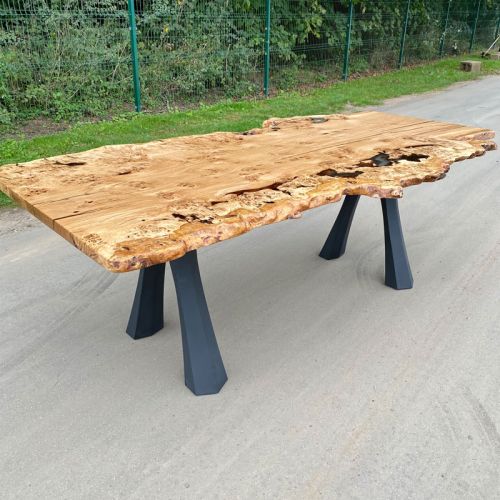 Single Slab Burr Oak Dining Table