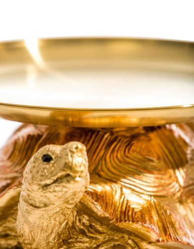 Tortoise with Tray, Gold