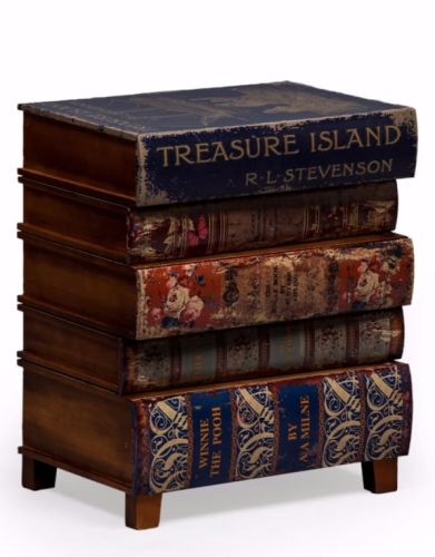 Antique Stacked Children's Books Cabinet