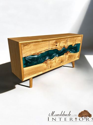 River Sideboard Oak & Lagoon Blue