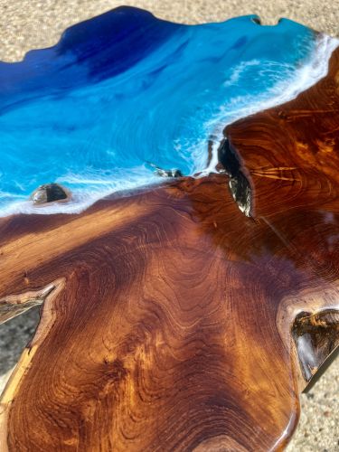 Teak & Ocean Art Coffee Table