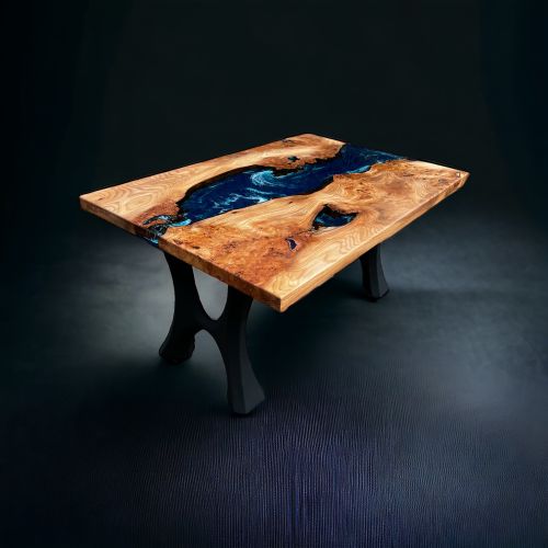 Burr Elm & Deep Sea Coffee Table