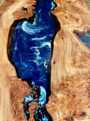 Burr Elm & Deep Sea Coffee Table