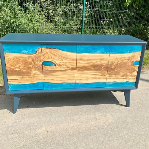 Sideboard with Olive Resin River Doors