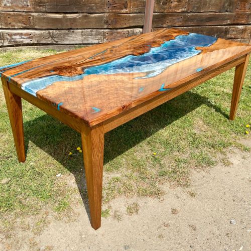 Burr Elm Ocean River Dining Table