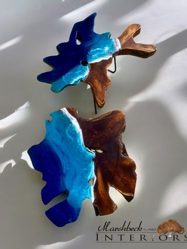 Teak & Ocean Art Coffee Table