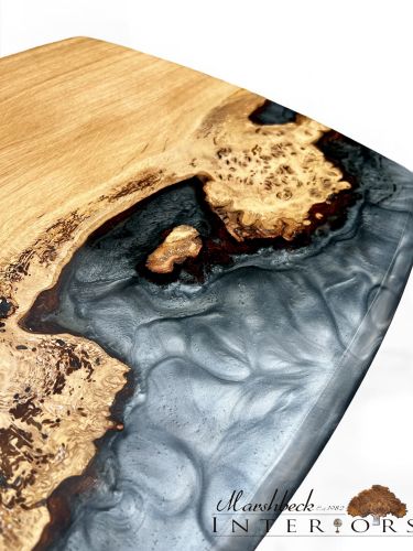 Oak & Silver River Side Table