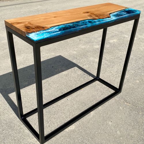 Deep Sea & Burr Elm River Console Table