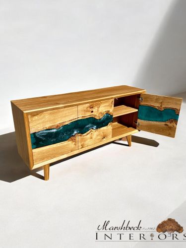 River Sideboard Oak & Lagoon Blue