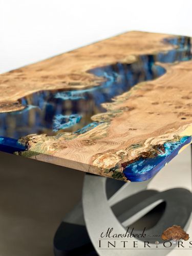 Oak & Deep Sea River Dining Table