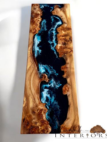 Elm & Deep Sea Resin Console Table