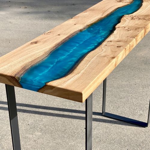 Oak River Console Table Reef Blue