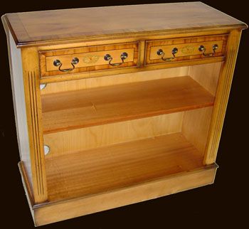 Yew Open Bookcase with Drawers