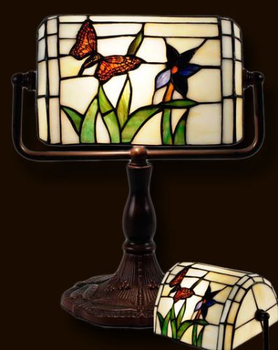 Butterfly Tiffany Bankers Lamp
