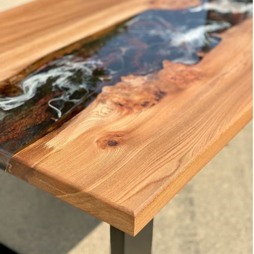 Elm  Bespoke Resin River Coffee Table