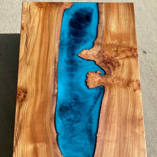 Galactic Blue & Burr Elm River Coffee Table