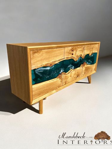 River Sideboard Oak & Lagoon Blue